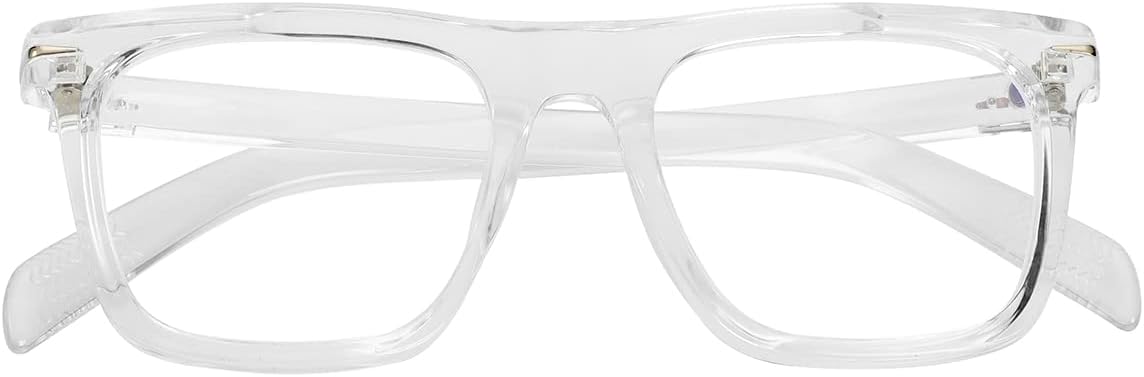 NIDOVIX Trendy Square Blue Light Blocking Glasses for Men Women, Fashion Frame Non-prescription Computer Glasses (Transparent) - Image 4