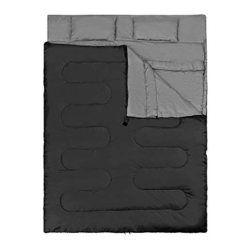 Sac de couchage 2 places imperméable et séparable en 2 duvets légers