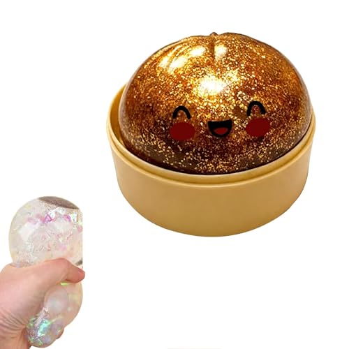 Dumpling Squishies 2026 Squishigste Knödel mit Dampfgarer-Box 10 cm Glitzer-Dampfgarer riesiger extra großer Squishy-Knödel als Stressabbau-Sensorikball für Kinder & Erwachsene (E)