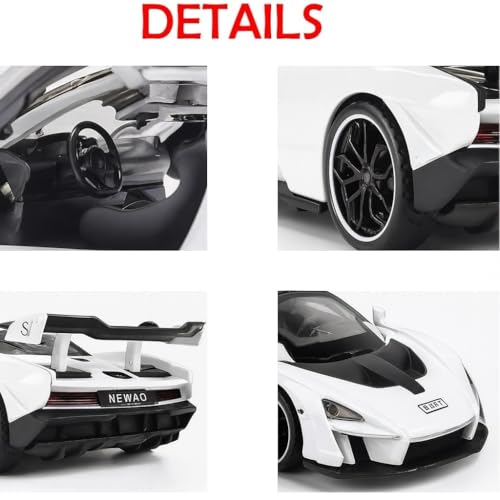 Image of McLaren Senna Car Toy - 1:28 Scale Alloy Die-Cast Supercar Model with Lights & Sound, Pull-Back Sports Car Toy for Kids, Boys & Collectors - Gift Item (Orange)