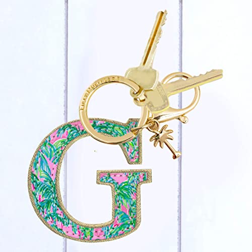 Lilly Pulitzer Leatherette Initial Keychain, Letter Bag Charm For Women, Suite Views (G) #TOP2