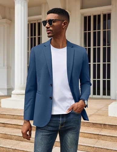 Image of COOFANDY Men's Casual Knit Blazer Two Button Lightweight Sport Coats Suit Jacket