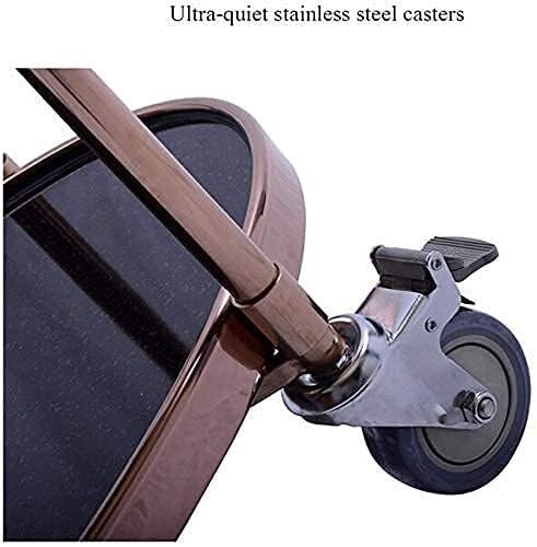 Chariot de service hôtelier en acier inoxydable avec 2 étagères, roues verrouillables, poignée ergonomique, étagères ignifuges, 92 x 48 x 97 cm, idéal pour l'hôtellerie et la restauration