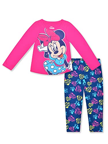 Image of Disney Minnie Mouse Girls Long Sleeve Shirt and Legging Pants Set for Kids