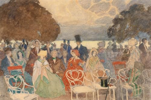 Tableau toile une Garden Party de Peter Nilus 60x90cm pour decoration murale