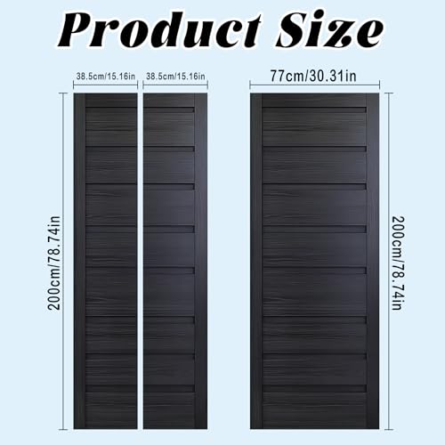 Image of Nuxovilar Dark Wood Slat Door Stickers Peel Stick PVC 30.3x78.7 in