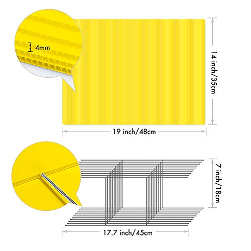Ikayas 10 Pack Large Size Blank Yard Signs With Stakes, 19 X 14 Inches Yellow Garden Yard Signs Yard Sale Signs Corrugated Plastic Signs For Party Decorations,Garage Sale, Guidepost, Open House #TOP1