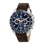 マセラティ 石英時計 腕時計 男性用 メンズ Traguardo 45 mm 10 ATM防水 ブラウンレザー クロノグラフ 日本ムーブメント[2年保証]