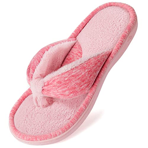Dames mousse à mémoire Chaussons Flip Flop, Rose, 38-39 EU Cover