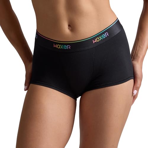 Woxer Womens Boxer Briefs Underwear, Bold Ultra Short Boyshorts Panties Soft Anti-Chafing, No Roll Inseam