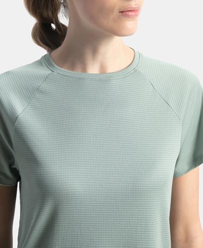 Image of Jockey Women's MW73 Polyester Fabric Relaxed Fit Half Sleeve Breathable Mesh Active Wear T-Shirt
