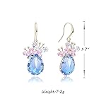 Crystal Teardrop Earrings CZ Butterfly Earrings Gold Dangle Earrings Jewelry Gift for Women - Image 5