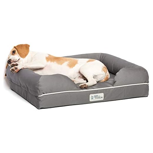 Cama de espuma viscoelástica para perros pequeños y gatos, Gris( Slate Grey- Small Bed), 63,5 x 50 x 14 cm
