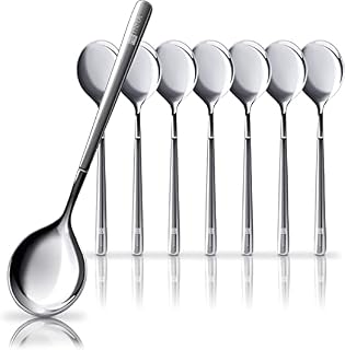 HEYNNA® Set of 6 Coffee Latte Spoons / Tea Spoons "Llano" Cutlery 18/10 Stainless Steel, Egg Spoons 13 cm