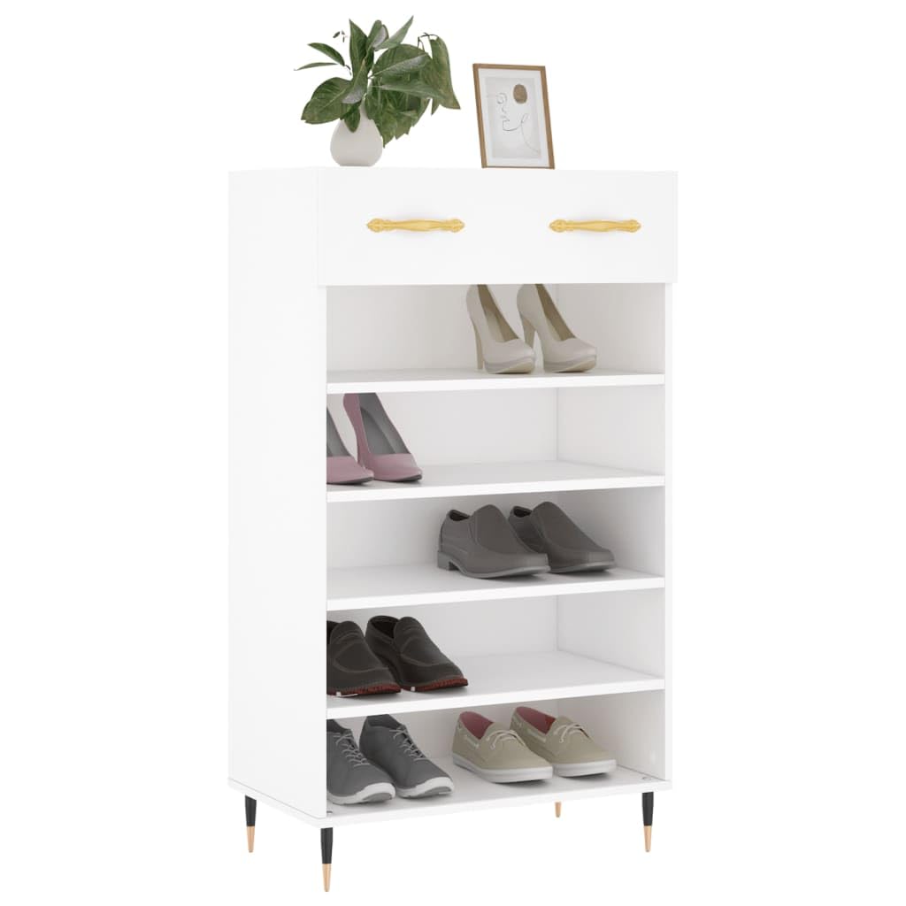 Szafa na buty biała 60 x 35 x 105 cm, drewno inżynieryjne z szufladą