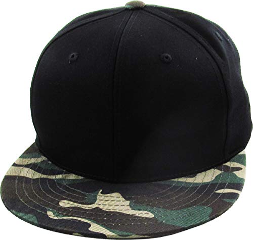 Image of KBETHOS Classic Snapback Hat Blank Cap Underbrim Cotton Wool Blend Flat Visor Adjustable Unisex