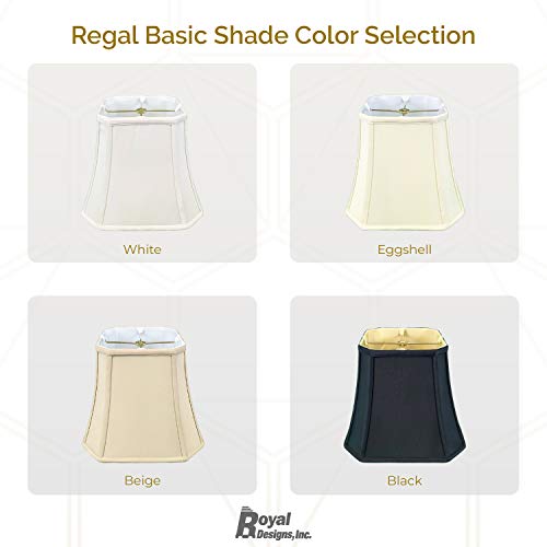 Image of Royal Designs BSO-705-12BLK 7.5 x 12 x 10.25 Square Cut Corner Bell Lamp Shade, Black