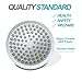 Ikaufen Shower Head - High Pressure Rain - Tool Free Installation - Bathroom High Flow Fixed Showerheads - Easy to Clean Adjustable (6 Inch Round)