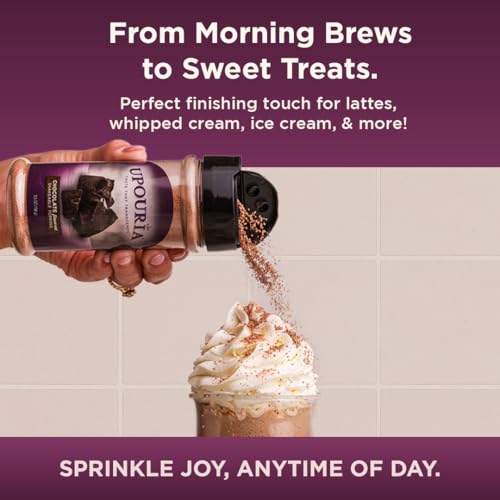 image for Upouria Chocolate Flavored Shakable Topping for Coffee, Lattes, Desser