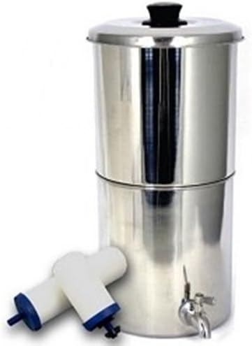 ProPur King Stainless Steel Water Purification + Wire Stand + 4 Newest Design Proone-G 2.0 9" Filter Elements Increases pH Up to 9.5 Removal of Fluoride, Chemicals, Sediment