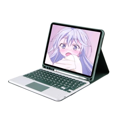 Étui clavier tactile rétroéclairé vert foncé pour Samsung Galaxy Tab S9 S8 S7 S10