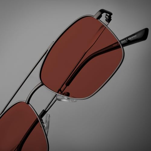 Image of SAM AND MARSHALL VEIN Sunglass I 400% UV Protection I Metal Sunglass I Square Sunglass I Double Bar I Unisex
