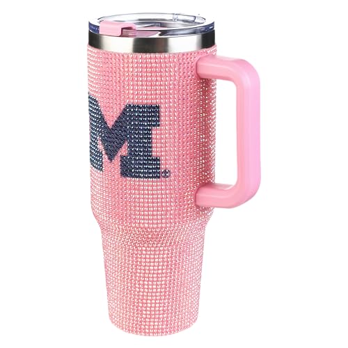 Image of The Memory Company Officially Licensed NCAA - University of Michigan 40oz Pink Bling Game Day Tumbler