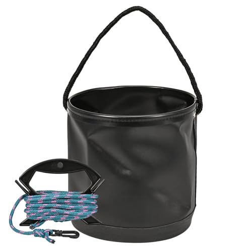 Cubo plegable de pesca, cubo de agua plegable, lavabo de campamento plegable de 4,5 L | Contenedores de agua multifuncionales, lavabo plegable de campamento, cubo de playa portátil para acampar