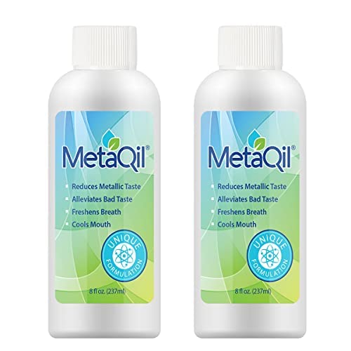 MetaQil Oral Rinse, Proven to Relieve Metallic, Bitter and Other Taste Disorders, Made from Natural Ingredients, Cools and Freshens Breath, Available in 8 oz Bottle, 2 Count