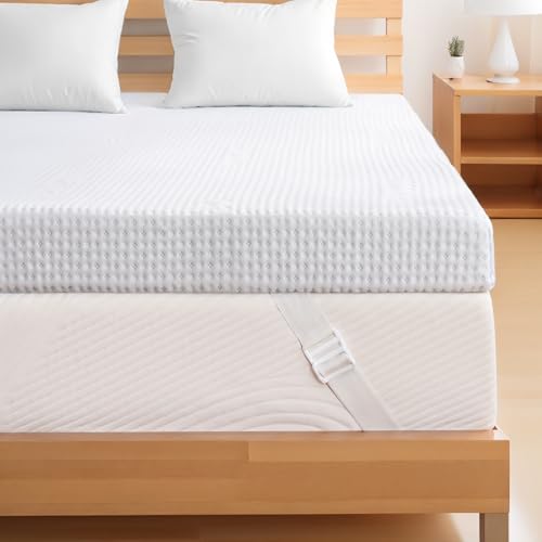 Subrtex 3 Inch Gel-Infused Memory Foam Mattress Topper High Density Breathable Bed Topper Rayon Made from Bamboo Cover CertiPUR-US Certified (King)
