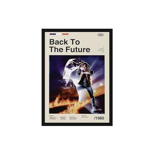 Image of BLINKART Back To The Future Movie Poster Frame 12x18 Inch | Premium 300 GSM Paper Wall Print | Mid Century Vintage Film Artwork for Home, Bedroom, Living Room, Office | Framed Photo Decor