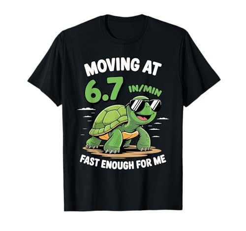 67 Funny Turtle Moving at 67 Fast Enough Six Seven Meme T-Shirt