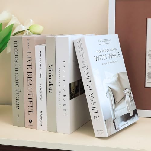 HMMSTR 6 PCS DIY Faux Books for Decoration, Designer Luxury Modern Fake Decorative Books for Shelves Living Room Decorative Objects Entry Decor, Home Bookshelf Decor Coffee Table Stacked Books