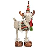 N&T NIETING Christmas Ornaments, Reindeer Plush Toy Christmas Pet Stuffed Animals Plush Toy Plush Puppets Plush Standing Rustic Moose Figurine Decor for Christmas Decorations