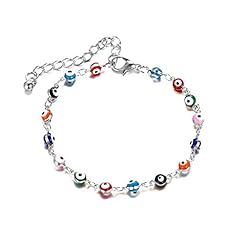 A3-silver round evil eye bracelet