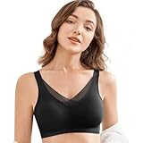 CYTMTZGA Seamless Post-Surgery Bra Mastectomy Bra Bralette Daily Bra for Breast Prosthesis Breast Forms Artificial Fake Boobs BL34/M Black