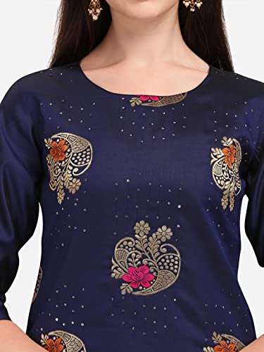 Image of VredeVogel Cotton Silk Blend Straight Embroidery Kurta Pant and Dupatta Set for Women
