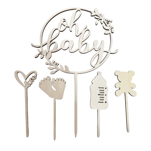 Cake Topper Holz, Kuchen Topper Babyparty Tortendeko, Kuchenstecker für...