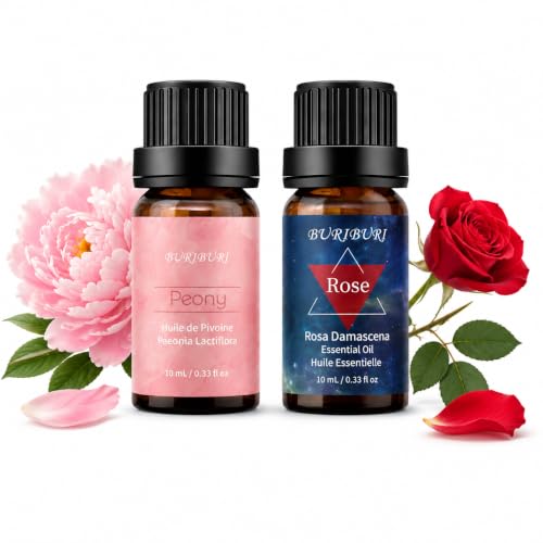 Image of BURIBURI Peony Rose Essential Oil Set for Diffuser & Skin 2x10ml