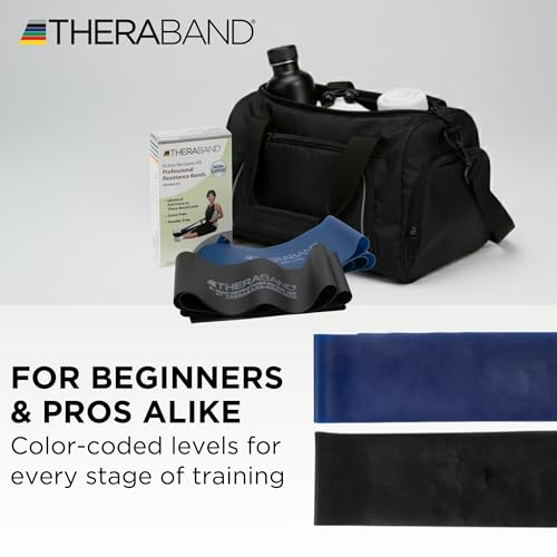 Image of THERABAND Resistance Bands Set, Elastic Bands for Exercise & Physical Therapy, Strength Training for Upper & Lower Body Fitness