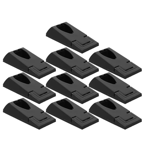 Veemoon Soportes para Barra de Armario en Forma de Corazón, Metálicos Resistentes, Color Negro, Paquete de 10 Unidades, para Organizar y Ampliar Almacenamiento en Vestidores y