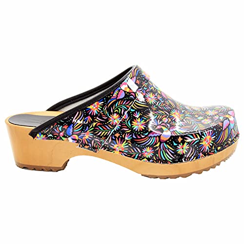Image of Bjork Maja Wood Open Back Leather Clogs