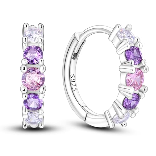 Earrings for Women, 925 Sterling Silver Hoop Earring Jewelry for Women, Colorful Cute Fashion Graduation Birthday Gifts for Teen Girls