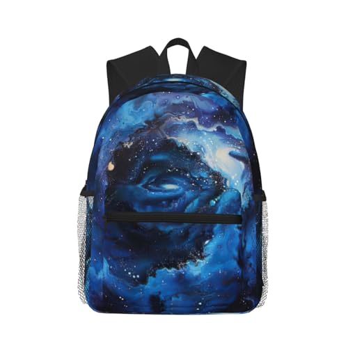 Sac à dos galaxie bleue léger pour ordinateur portable et randonnée