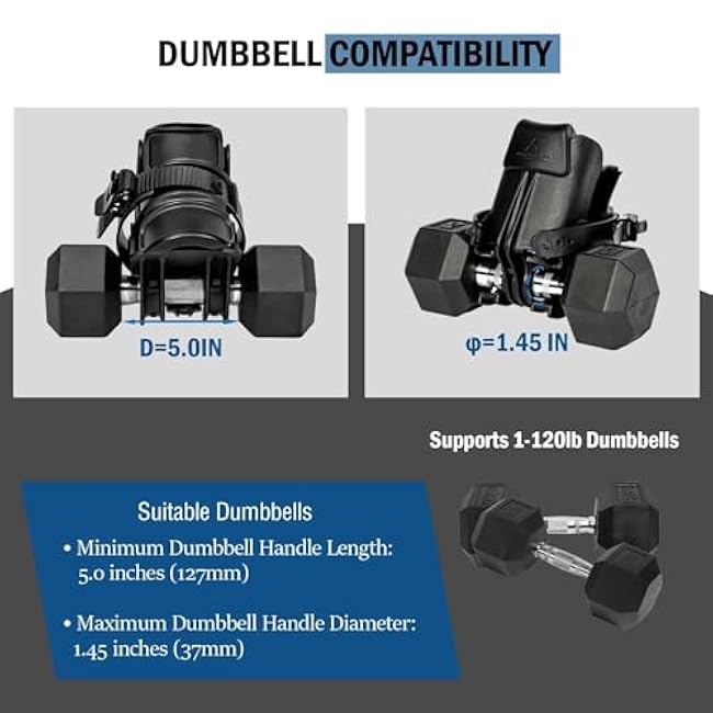 Foot Dumbbell Attachment, Dumbbell Weights for Legs Holder, Weight Training for Legs, Adjustable©¦1-120 lbs, Leg&Core&All Around Workout, Left/Right Foot