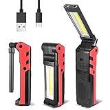 linternas profesionales para mecanicos 🌟[DISEÑO INTELIGENTE] El giro de 270 grados le permite enfocar la luz según sea necesario, la base magnética y el gancho giratorio le permiten tener la mano libre para hacer otras cosas por la noche. Ideal para reparación de automóviles con iluminación de múltiples ángulos, iluminación del hogar, camping, senderismo, cortes de energía, pesca, camping, ciclismo, emergencia herramientas taller mecanico.