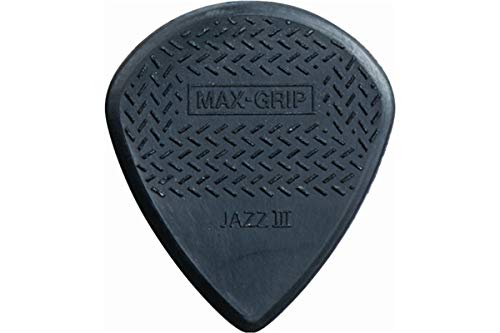 Dunlop Max Grip Jazz III - Púas para guitarra (nailon), negro