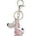 Produktbild wufeng Welpen-Legierung Strass Schlüsselring-Dame-Girls Tasche Hund Anhänger Tasche Anhänger Schlüsselanhänger Metall-Kristallgeschenk Schlüsselanhänger