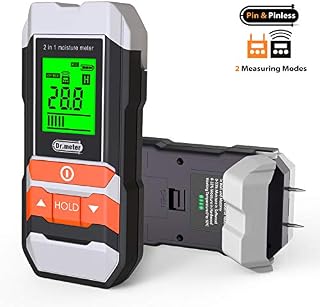 [Upgrade] Wood Moisture Meter, Dr.meter 2 in 1 Pin & Pinless Multifunctional Firewood/Wall/Building/Furniture