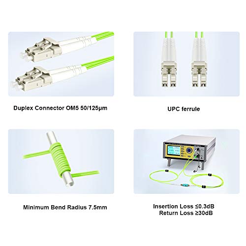 FLYPROFiber 2m/7ft OM5 LC to LC Fiber Patch Cable, Length Options: 0.2m-10m - Image 3